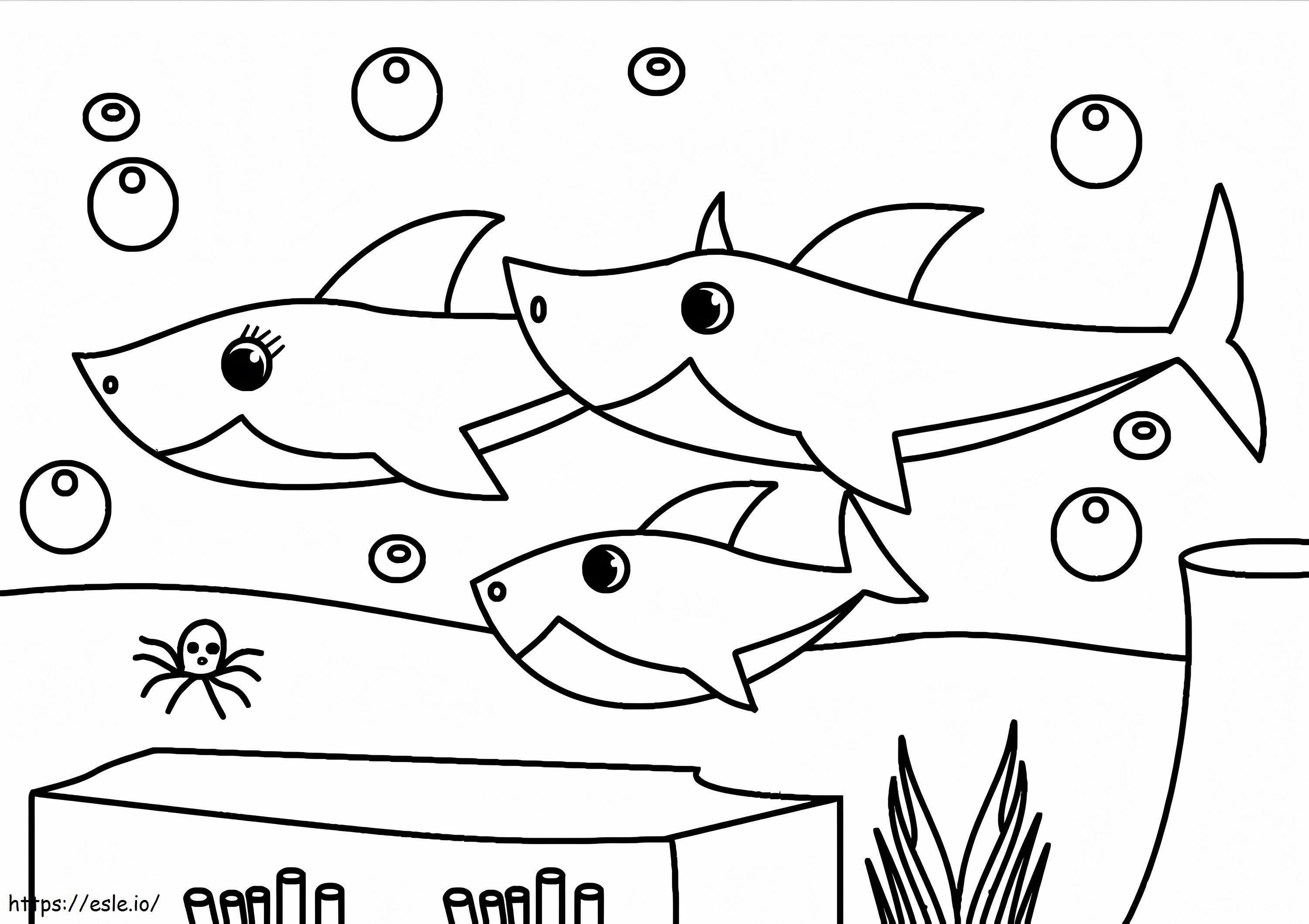 Coloriage Bébé requin 4 à imprimer dessin
