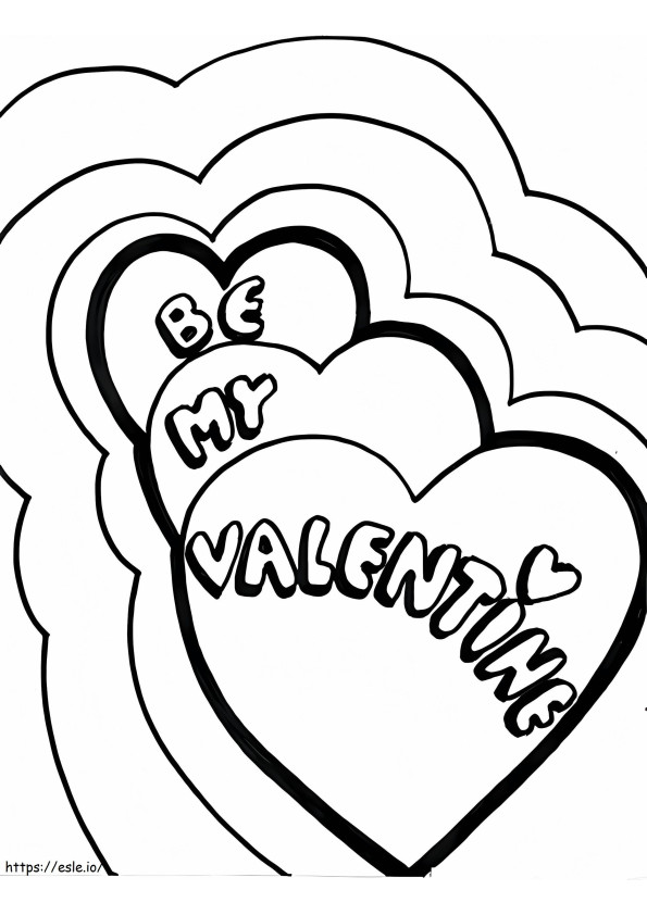 Valentijn hart afdrukken kleurplaat