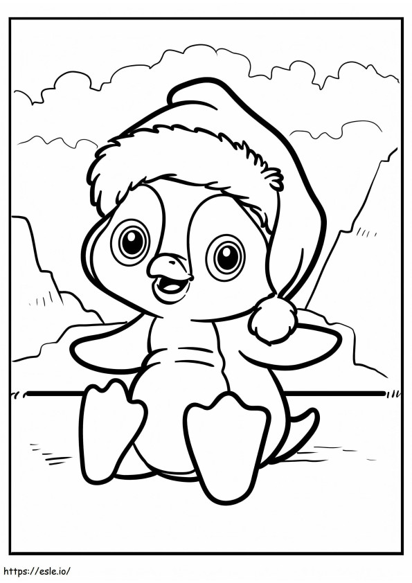 Sitting Penguin coloring page