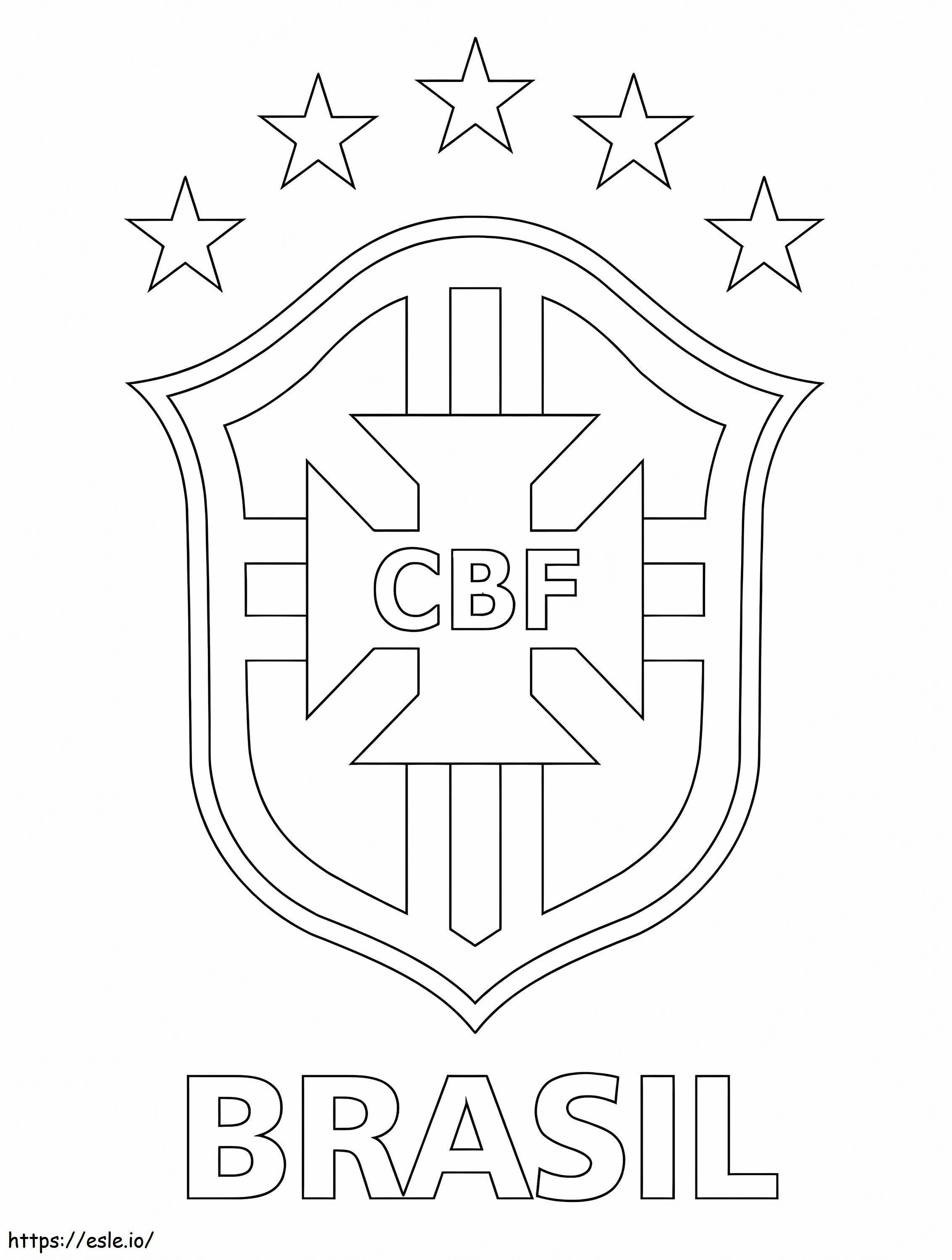 ブラジルサッカー連盟のロゴ ぬりえ - 塗り絵