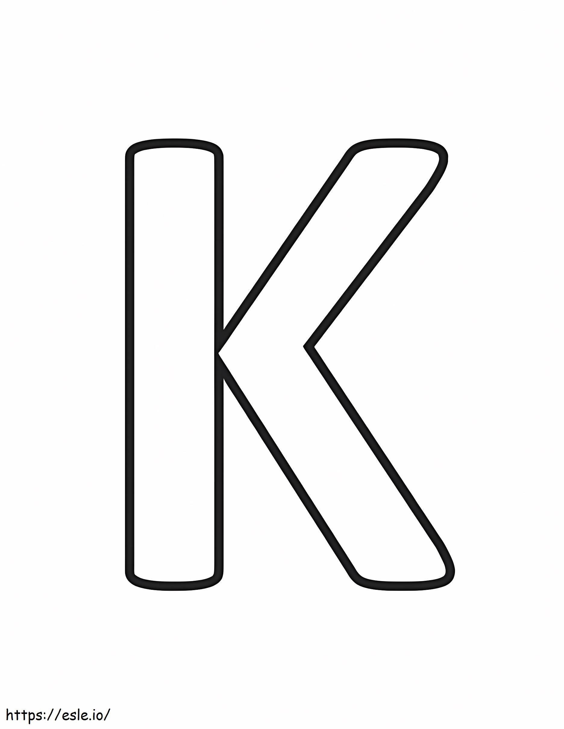 Lettera semplice K da colorare