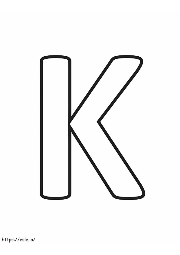 Yksinkertainen K-kirjain värityskuva