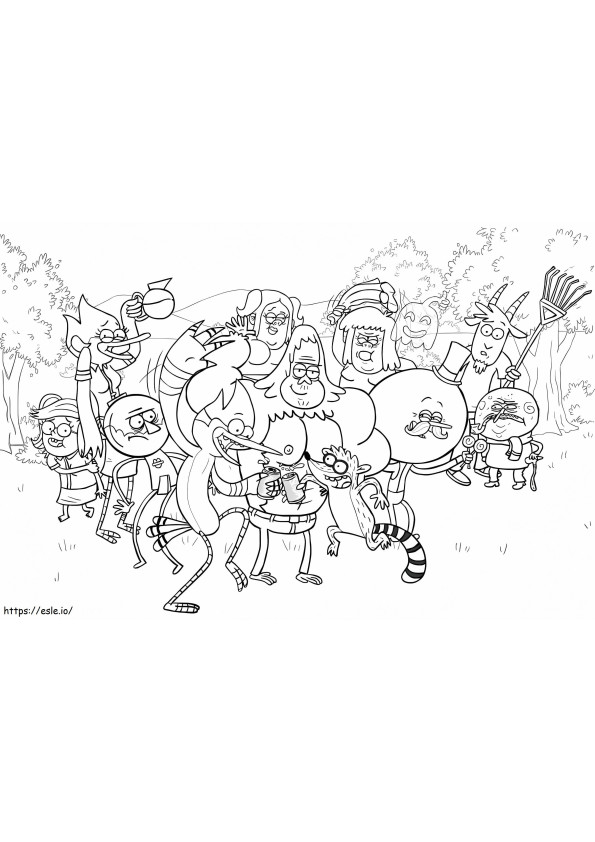 Regular Show Characters coloring page