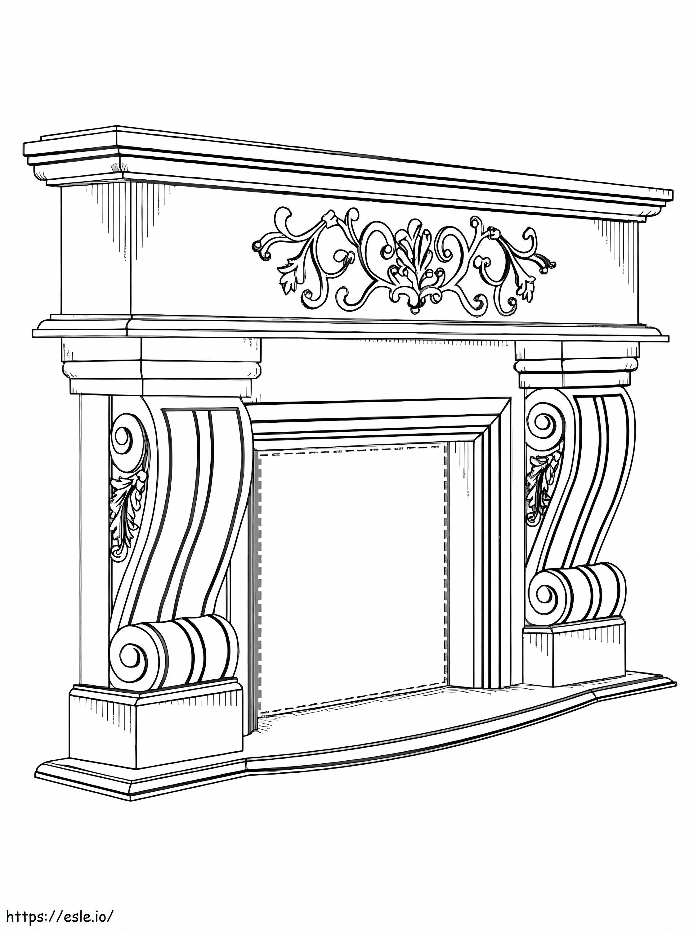 Nice Fireplace coloring page