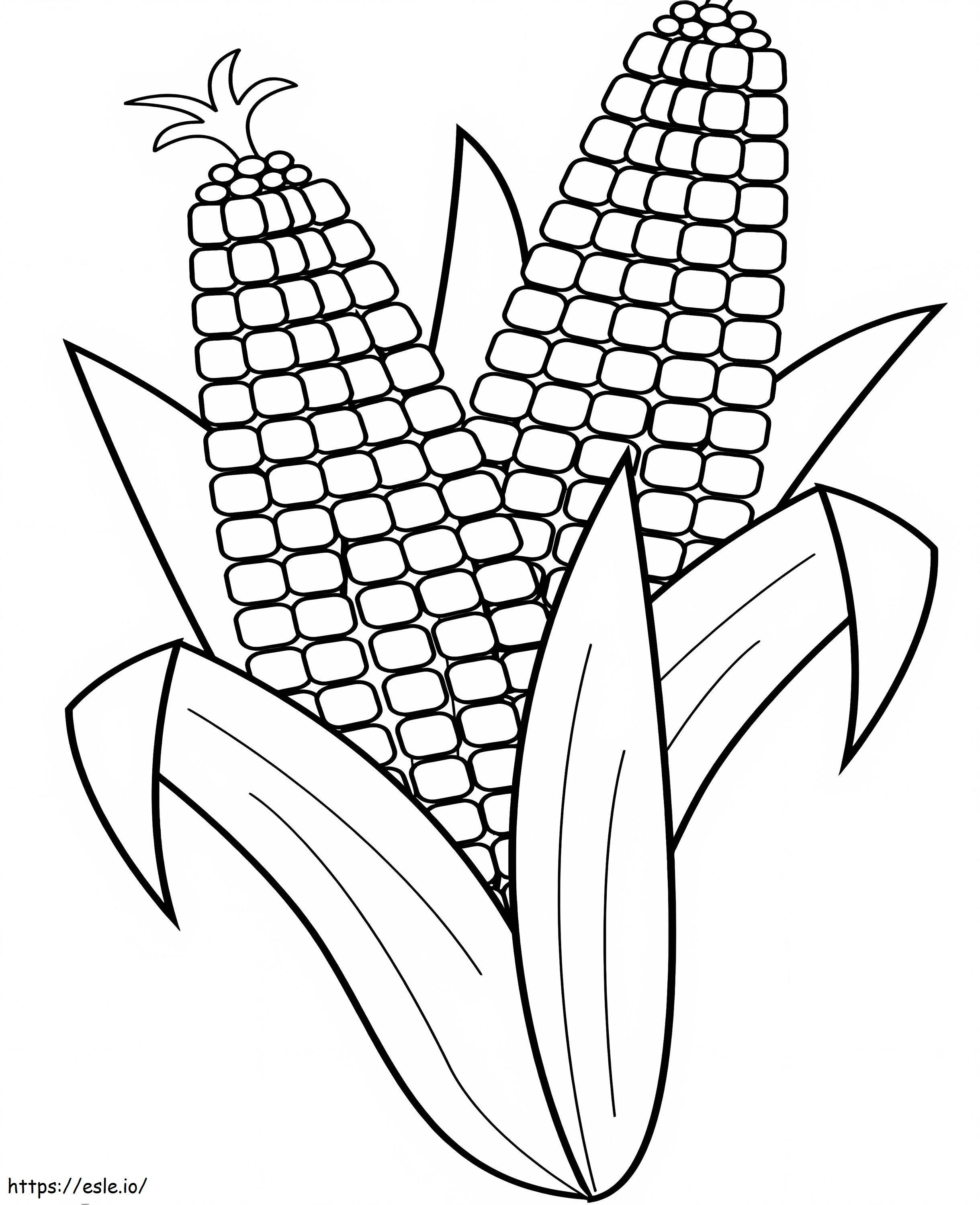 Adorable Corn coloring page