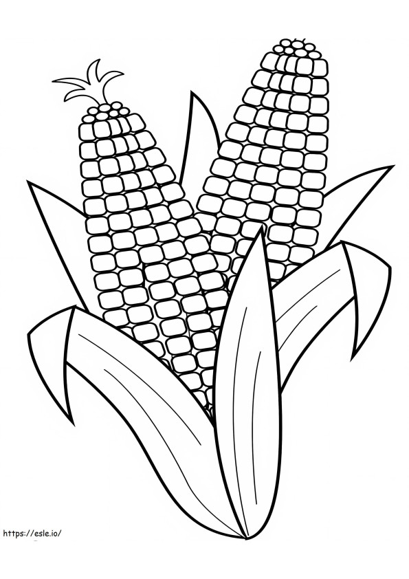 Adorable Corn coloring page
