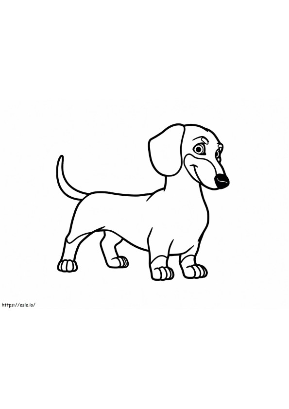 Cute Dachshund coloring page