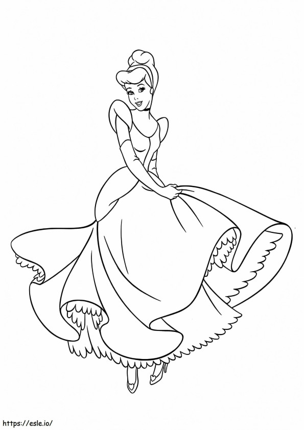 1528340029 Cinderella Dengan Gaunnya A4 Gambar Mewarnai