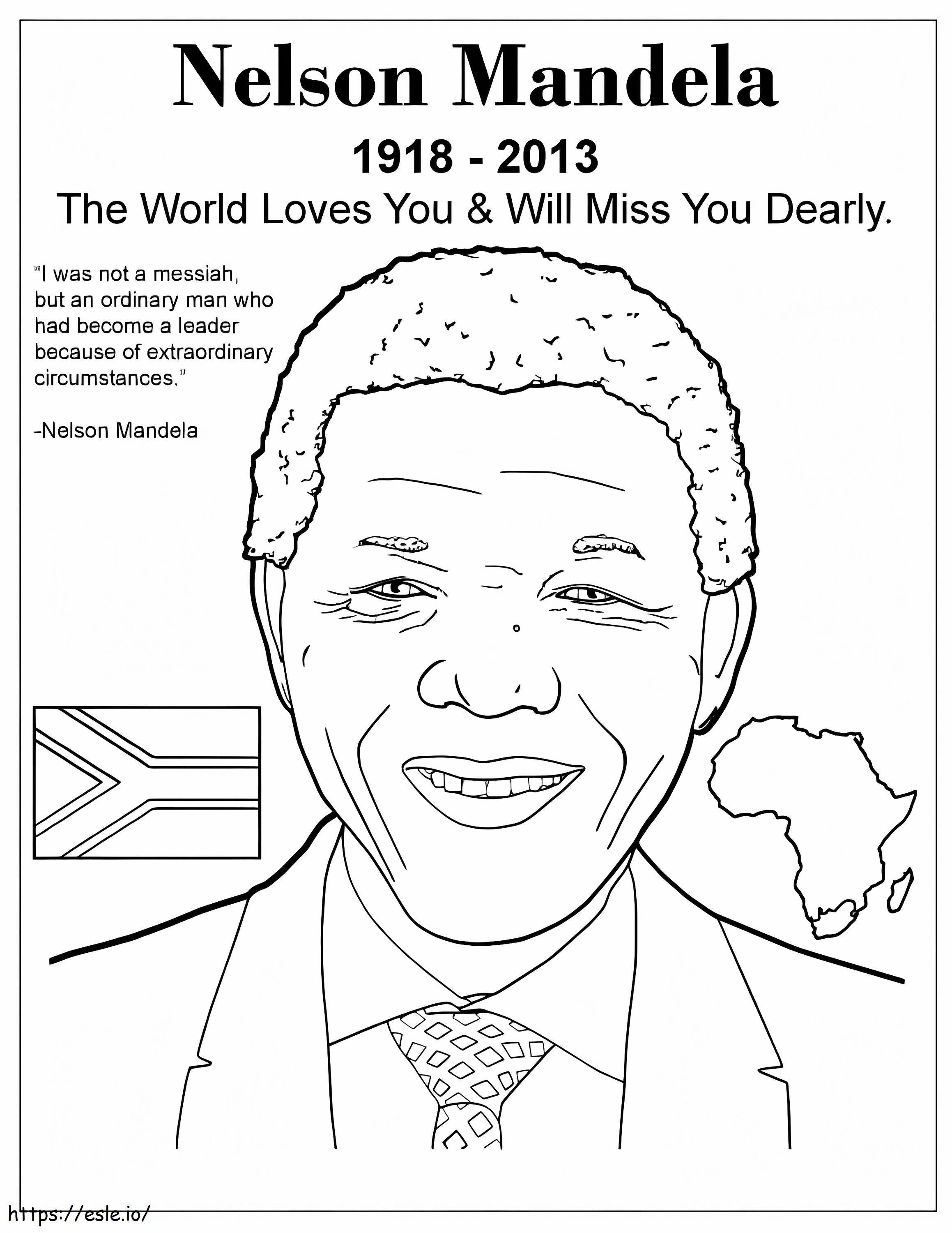 Nelson Mandela da colorare