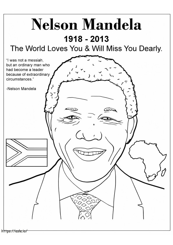 Nelson Mandela kleurplaat