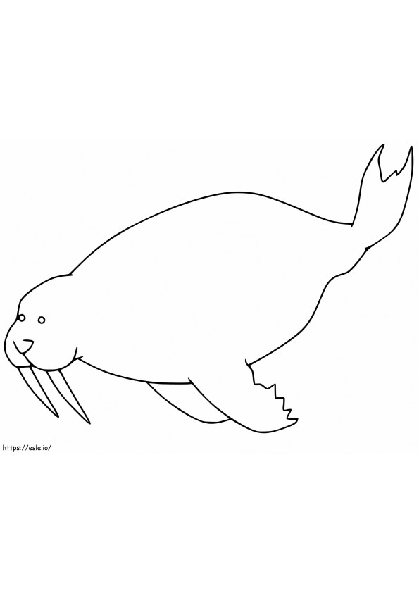 Easy Walrus coloring page