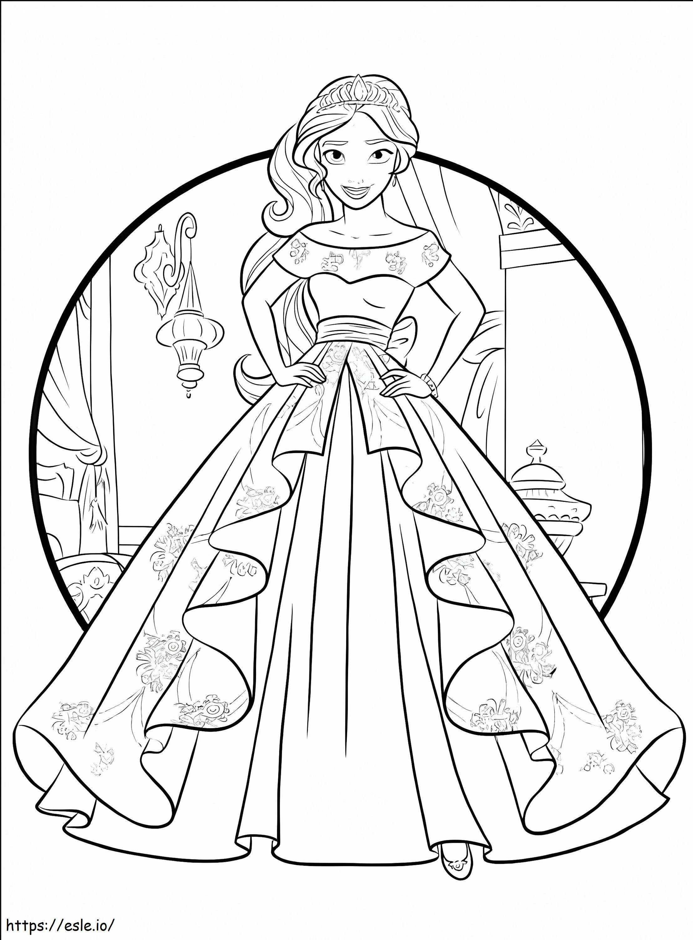 Simples Princesa Elena para colorir