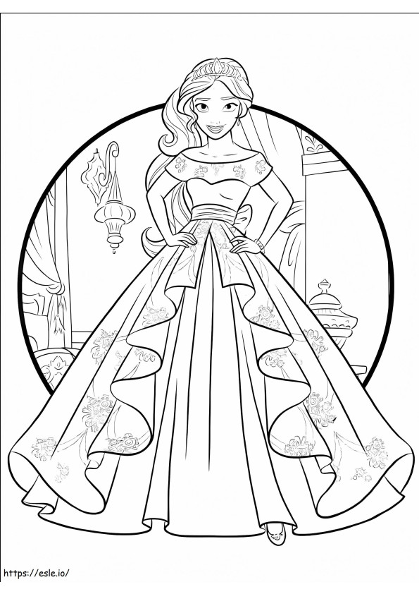 Simple Princess Elena coloring page