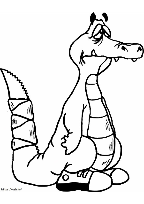 Coloriage L'alligator est triste à imprimer dessin