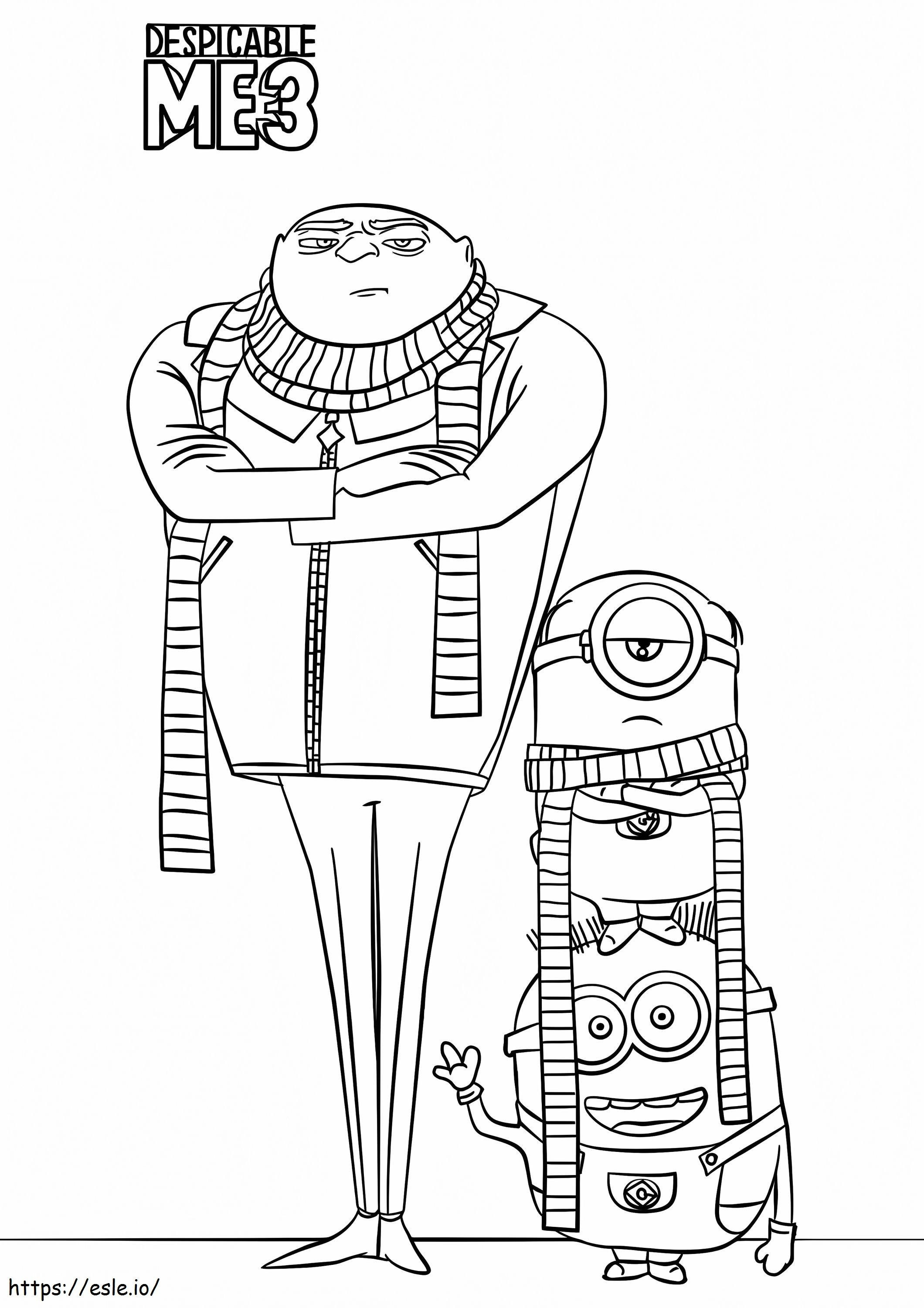 Criminal Gru And Minions coloring page