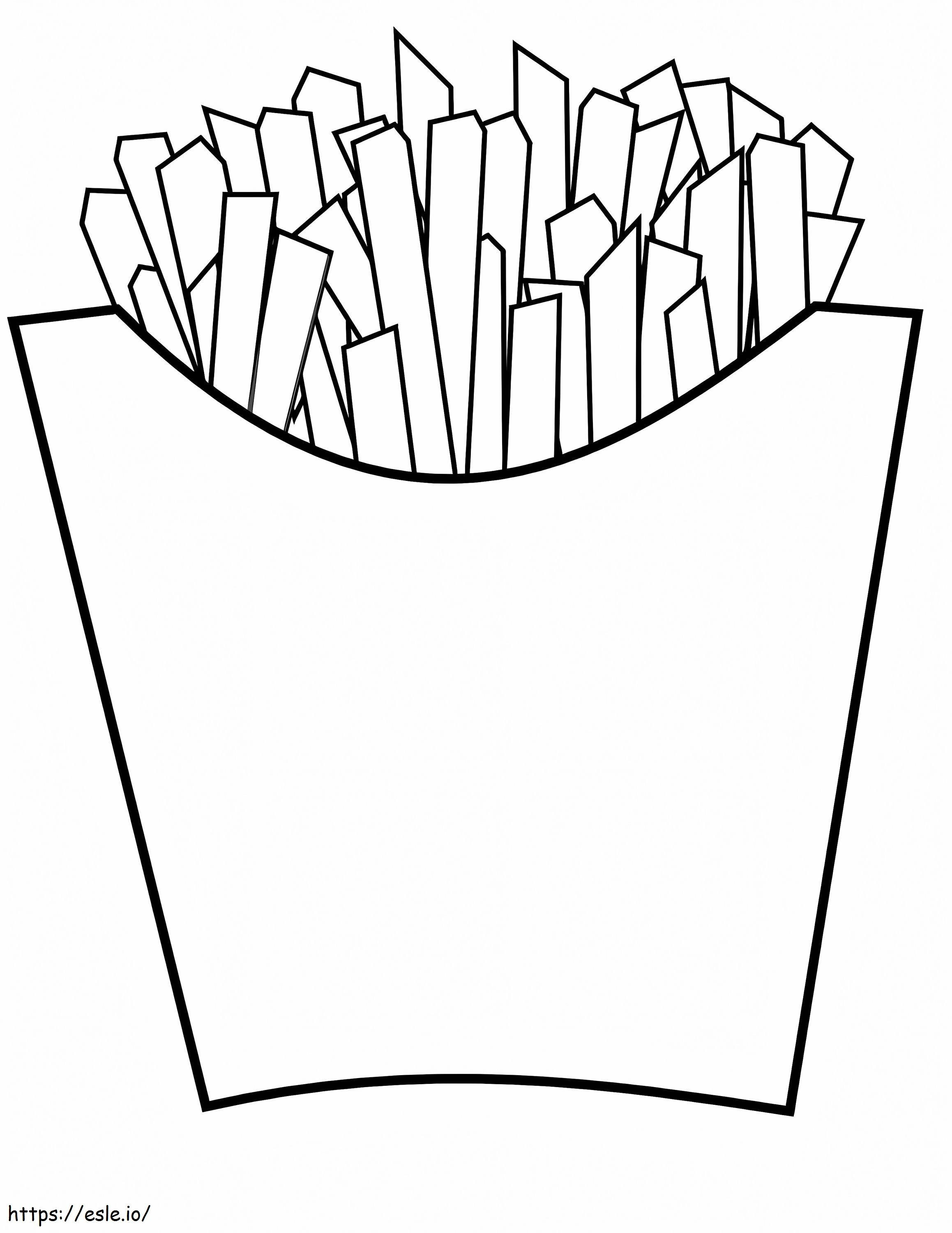 Simple French Fries coloring page