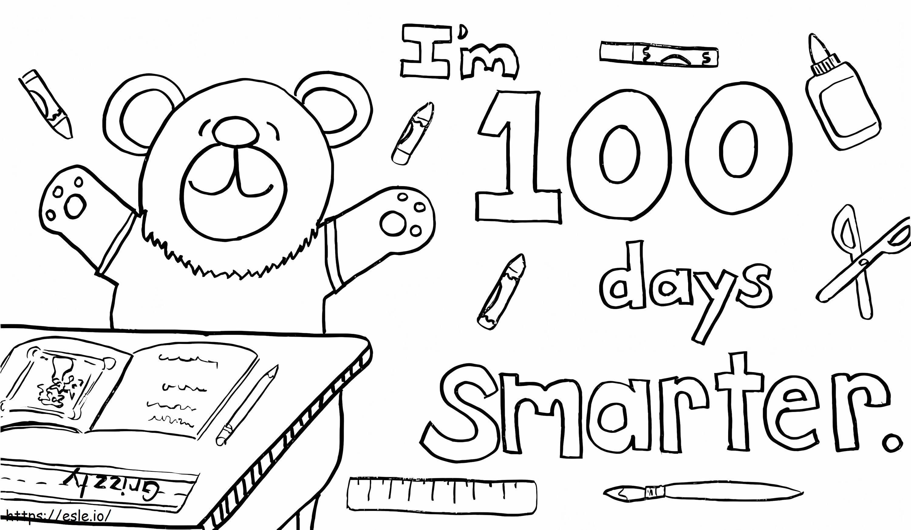 Coloriage Je suis 100 jours plus intelligent à imprimer dessin