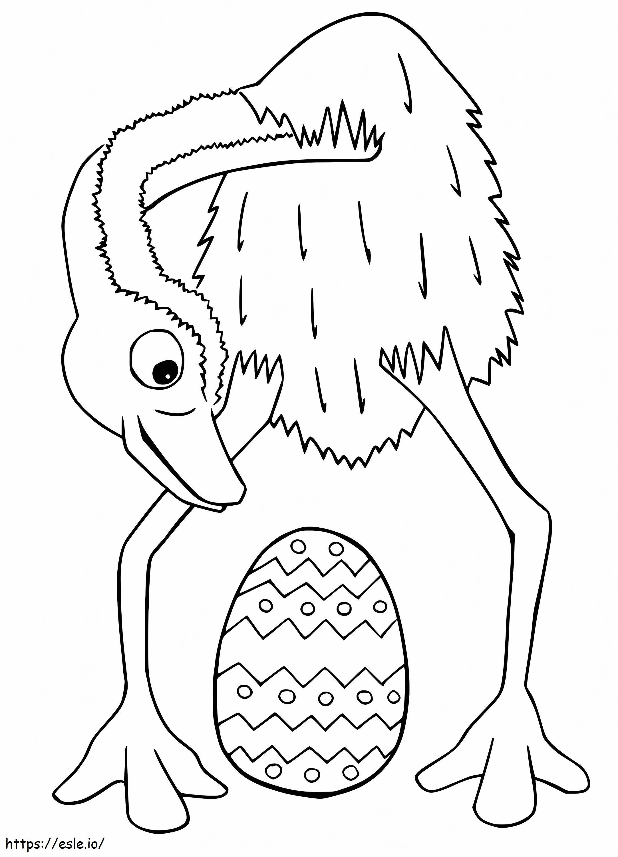 Emu și ou de Paște de colorat