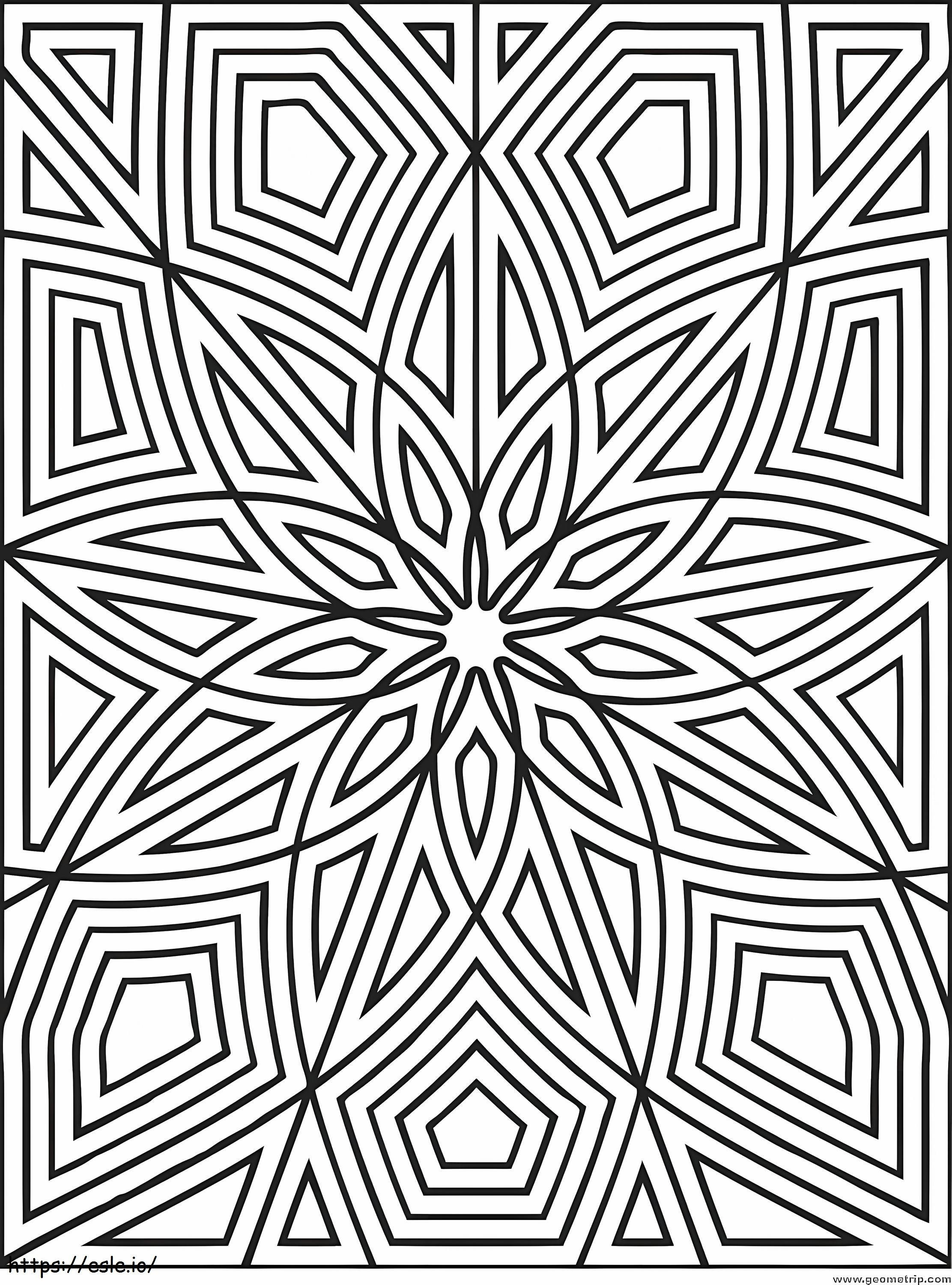 Rectangle Flower Geometric coloring page
