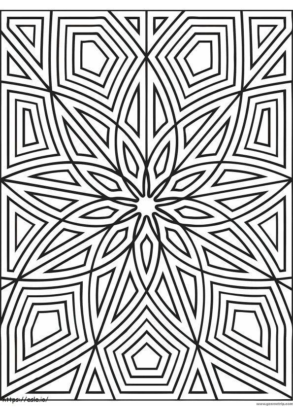 Coloriage Rectangle Fleur Géométrique à imprimer dessin
