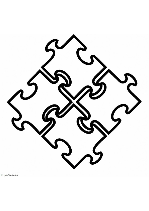 Piesa de puzzle pentru conștientizarea autismului de colorat