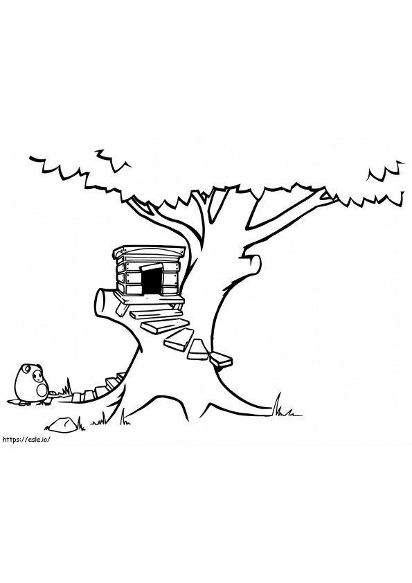 Adorable Treehouse coloring page
