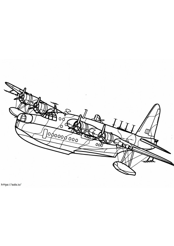 ショート S.25 サンダーランド航空機 ぬりえ - 塗り絵