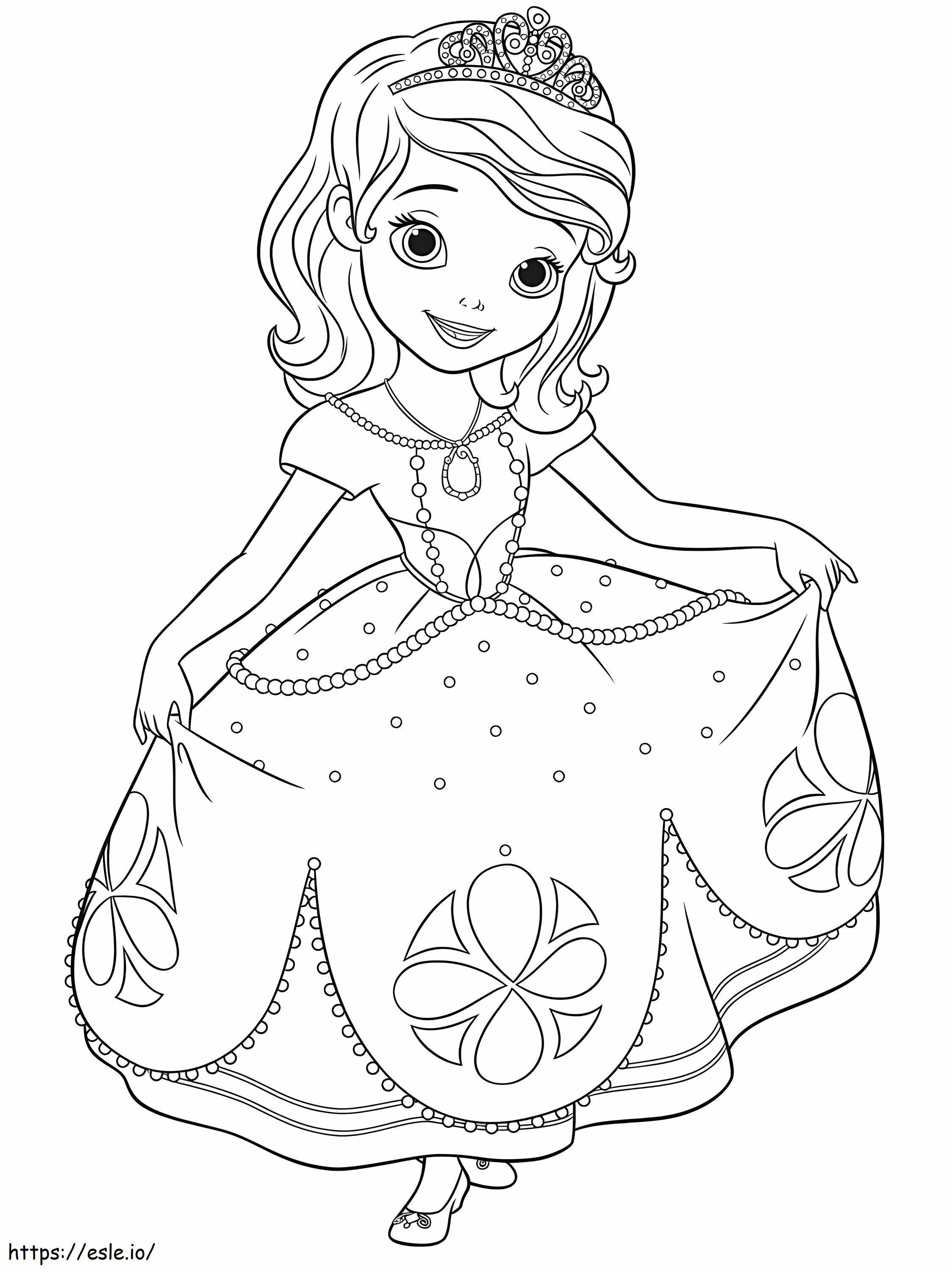 Coloriage Adorable princesse Sofia 2 à imprimer dessin