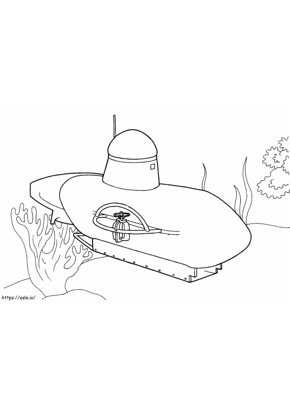 Submarine In The Sea coloring page