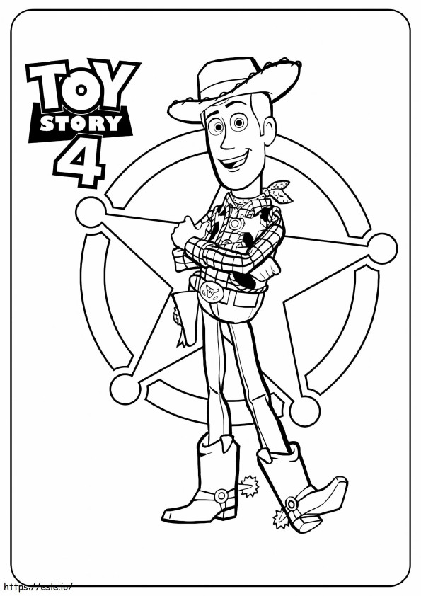Woody De Toy Story 4 em escala para colorir