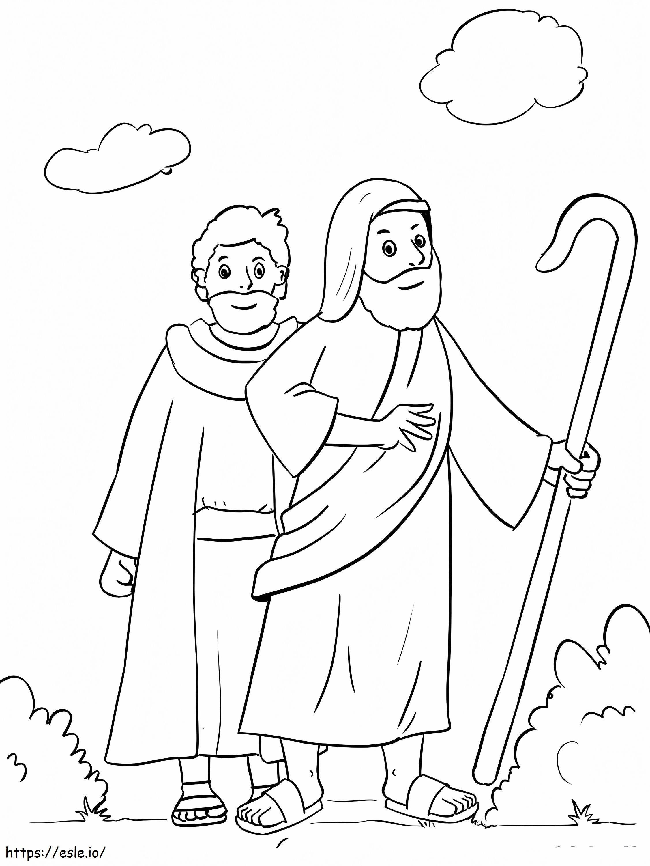 Aarón y Moisés para colorear