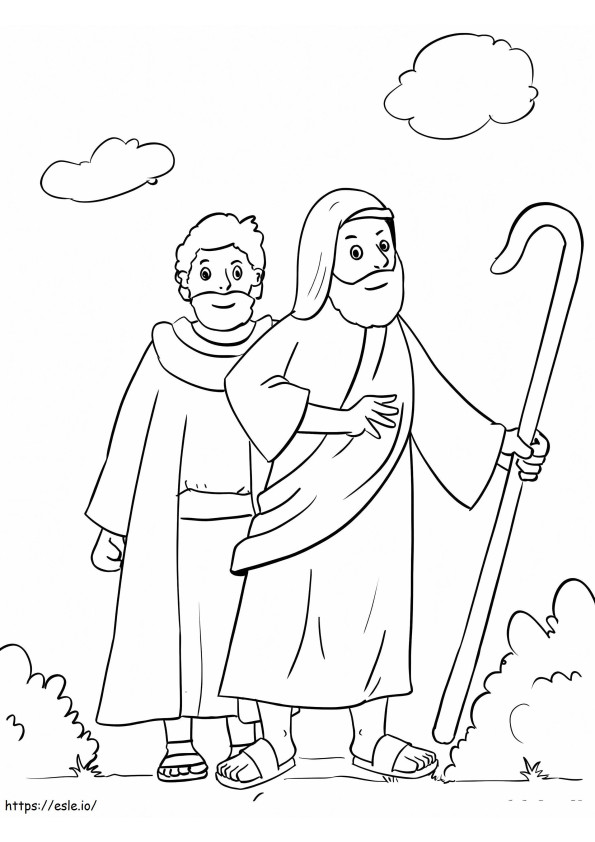 Aaron și Moise de colorat