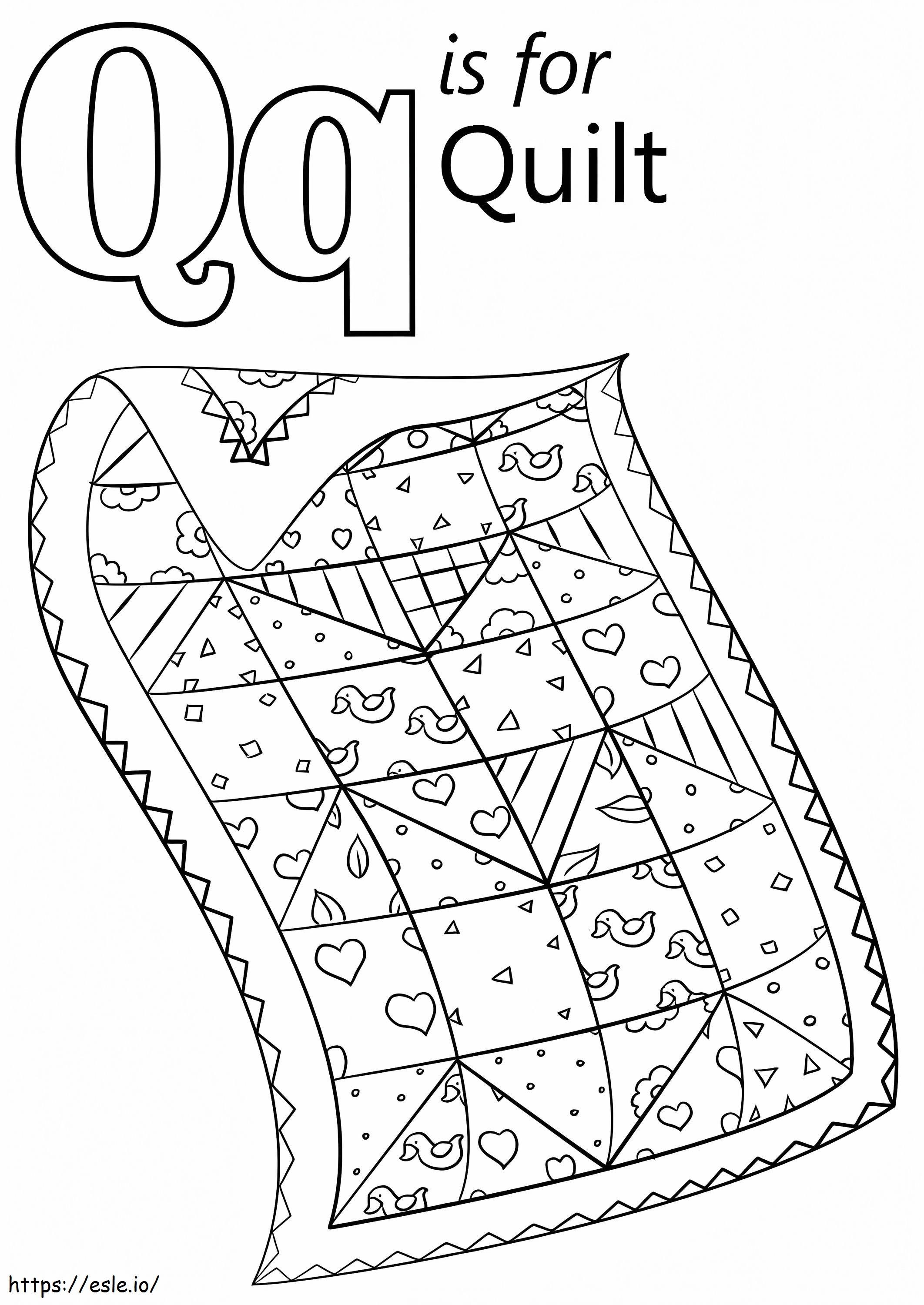 Letter Q Quilt Coloring Page