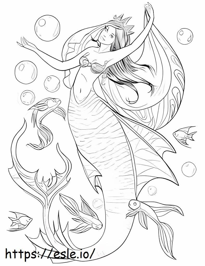 Hand Draw Mermaid coloring page