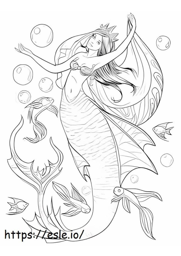Hand Draw Mermaid coloring page