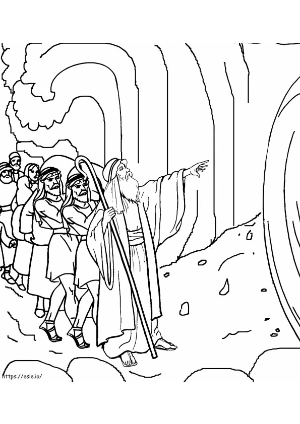 Moses Red Sea Crossing coloring page