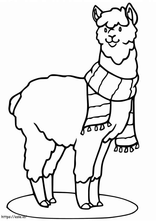 Warm Alpaca coloring page