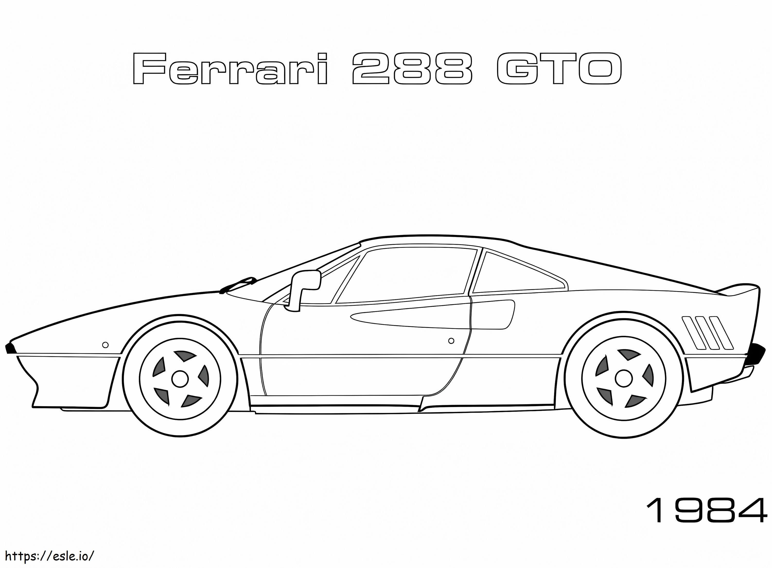 1984 Ferrari 288 Gto coloring page
