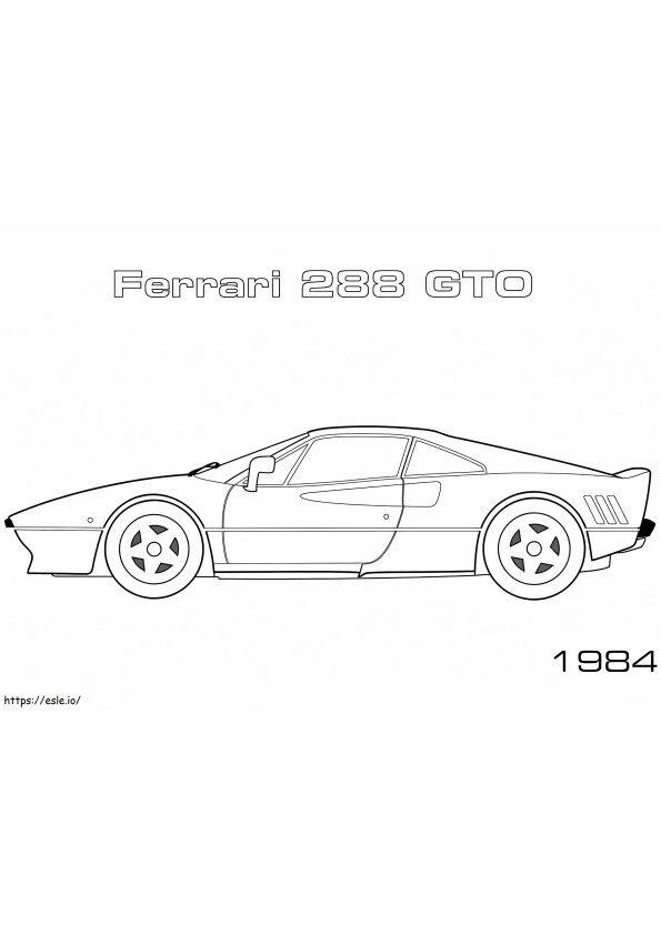 1984 Ferrari 288 Gto para colorear