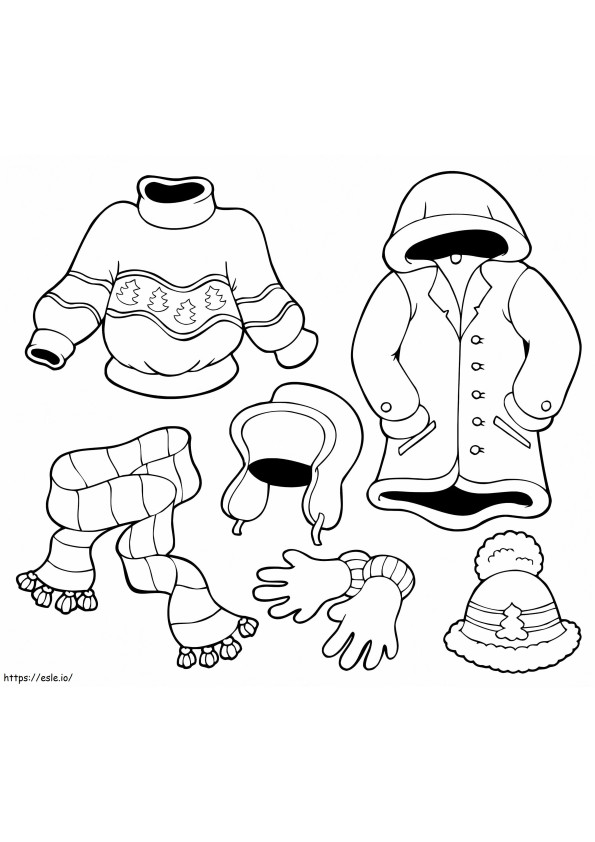 Winter Clothes coloring page