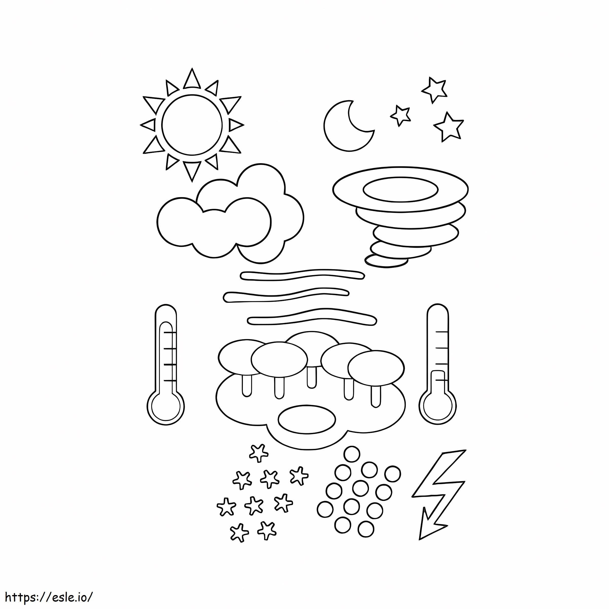 Weather Symbols coloring page