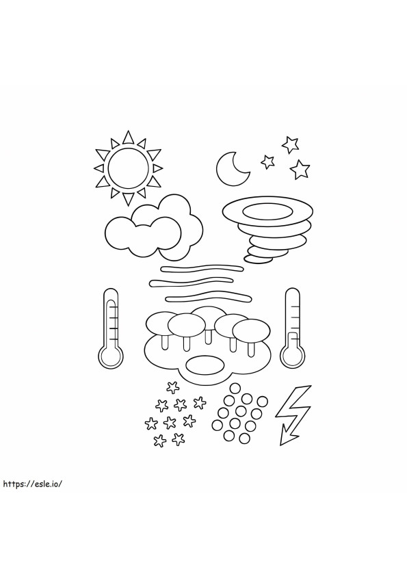 Weather Symbols coloring page