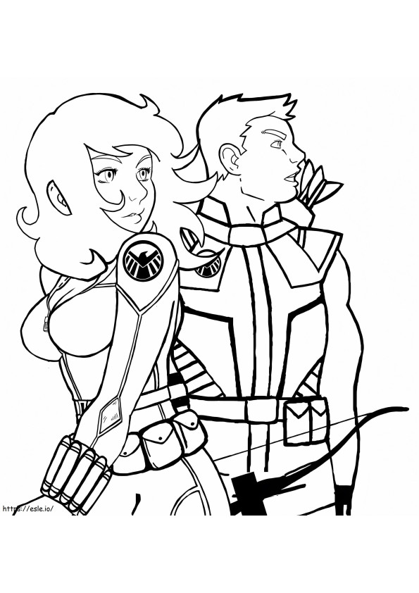 Hawkeye Y Janela Preta para colorir
