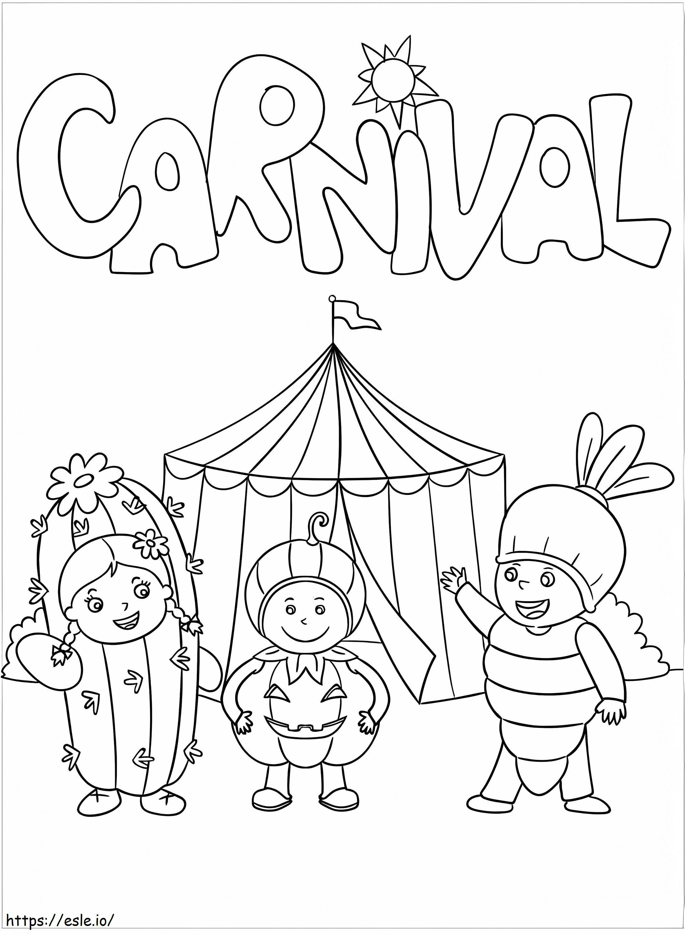 Schattig carnaval kleurplaat kleurplaat