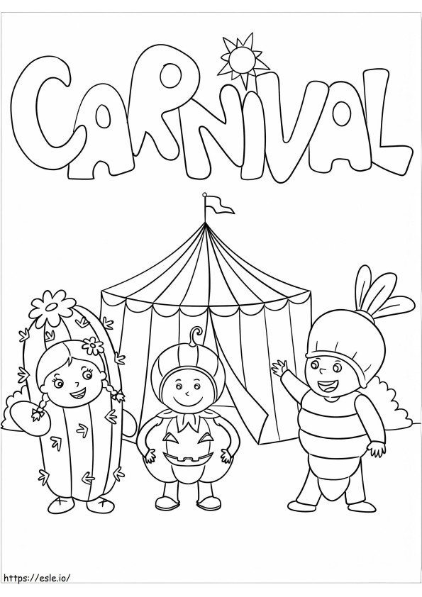 Carnaval adorable para colorear