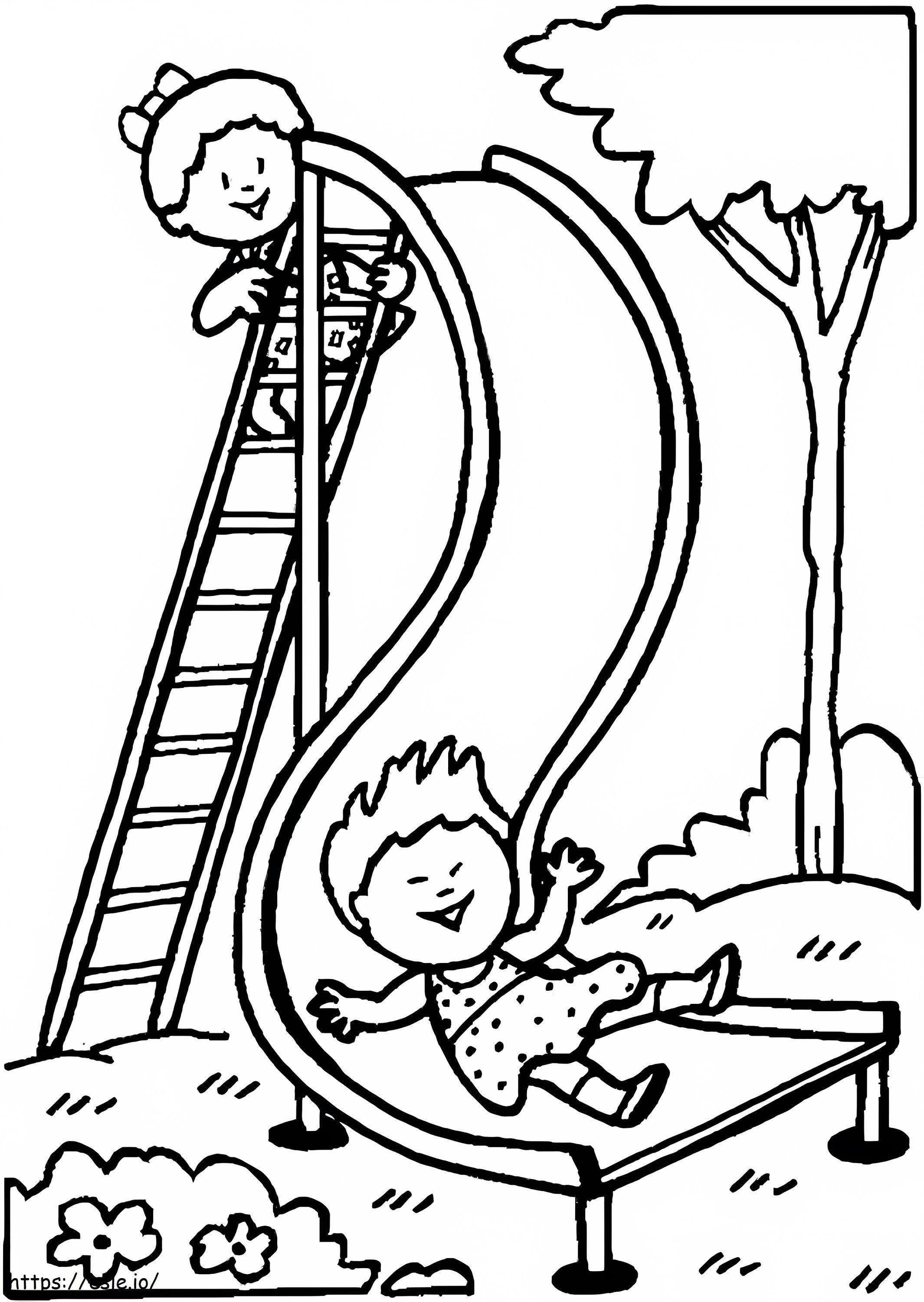 Slide In The Park coloring page