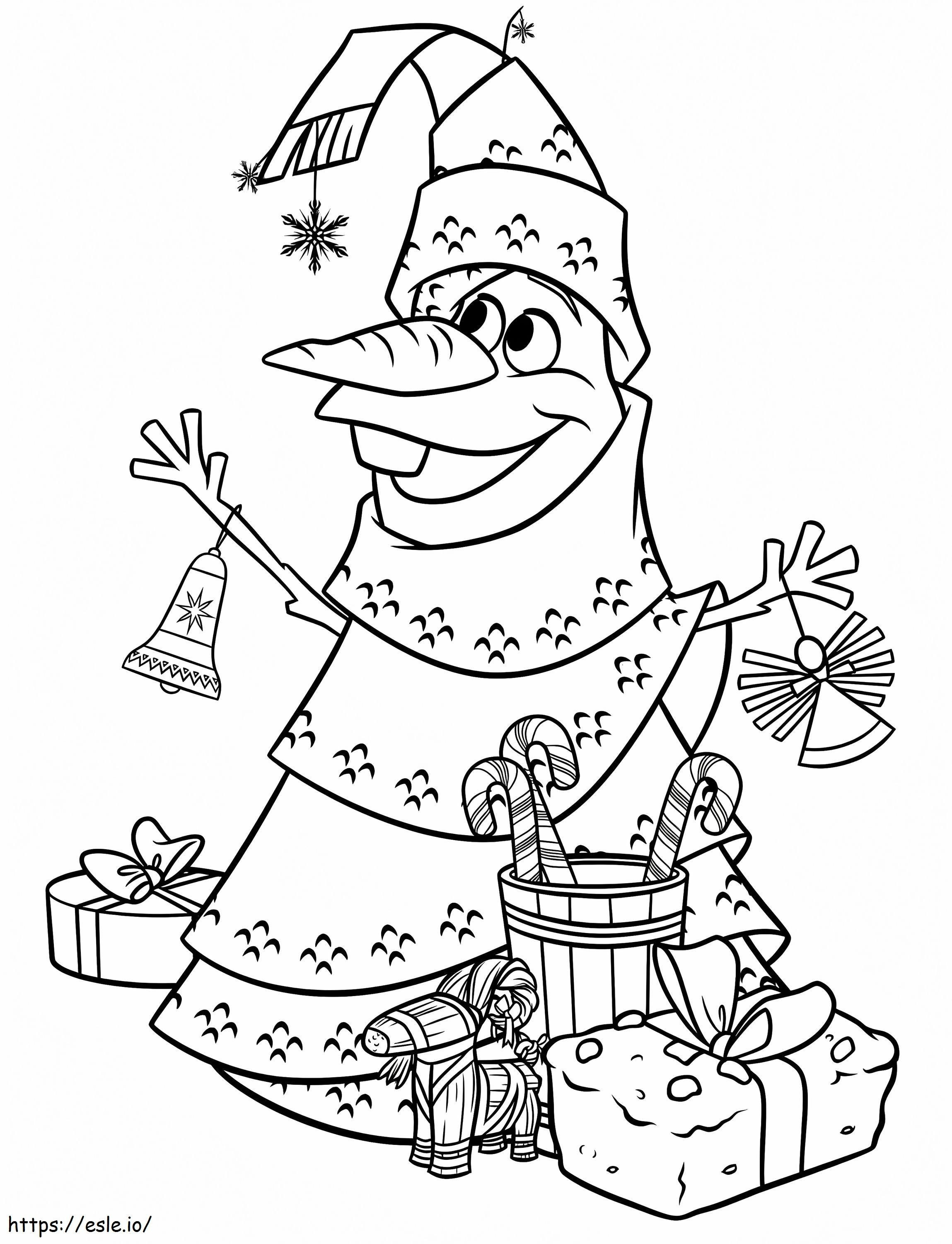 Olaf Christmas Tree coloring page