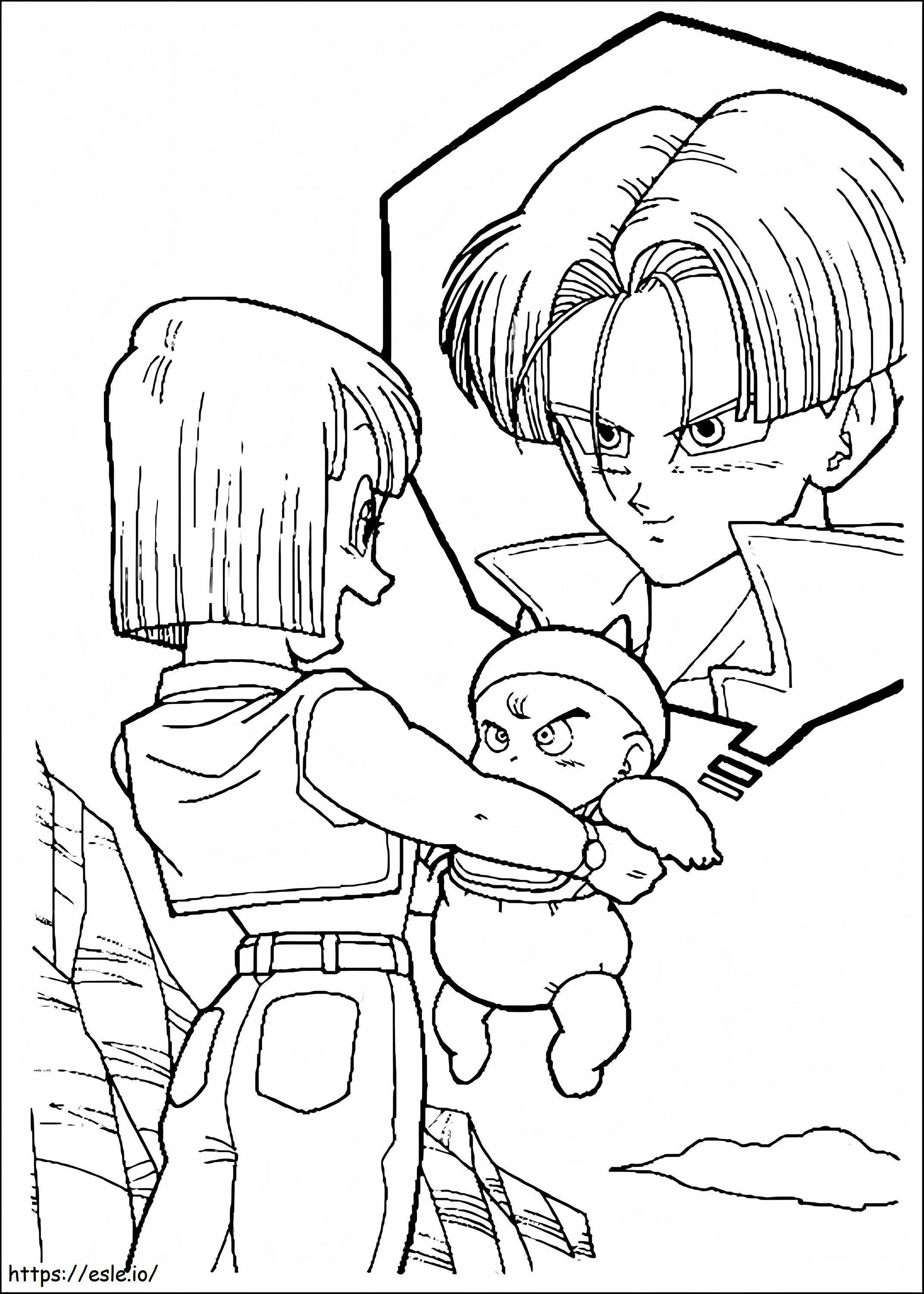 Bulma Holding Trunks coloring page