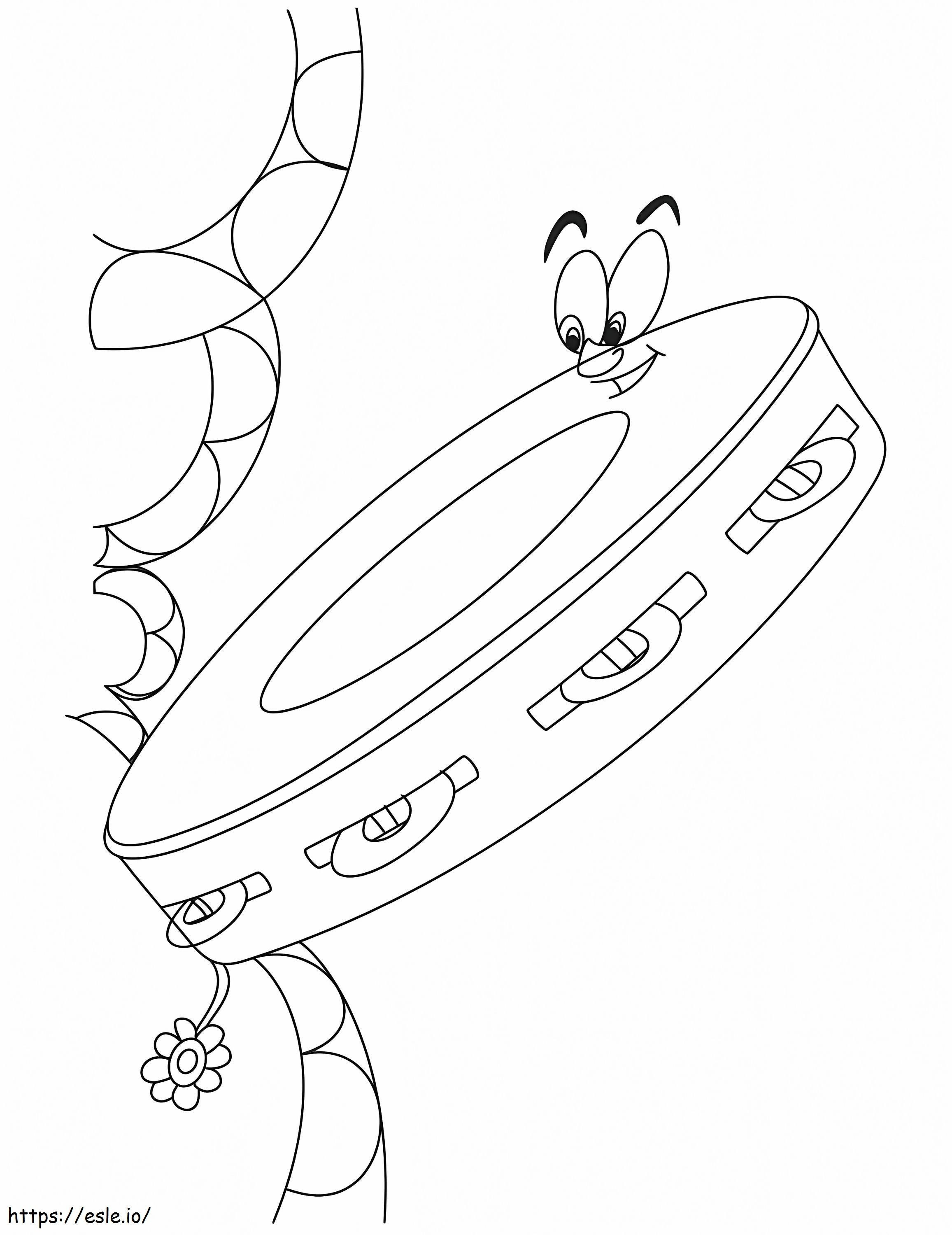 Funny Tambourine coloring page