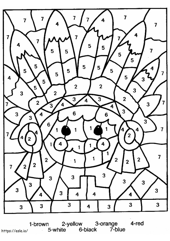 Thanksgiving Color By Number Printable coloring page